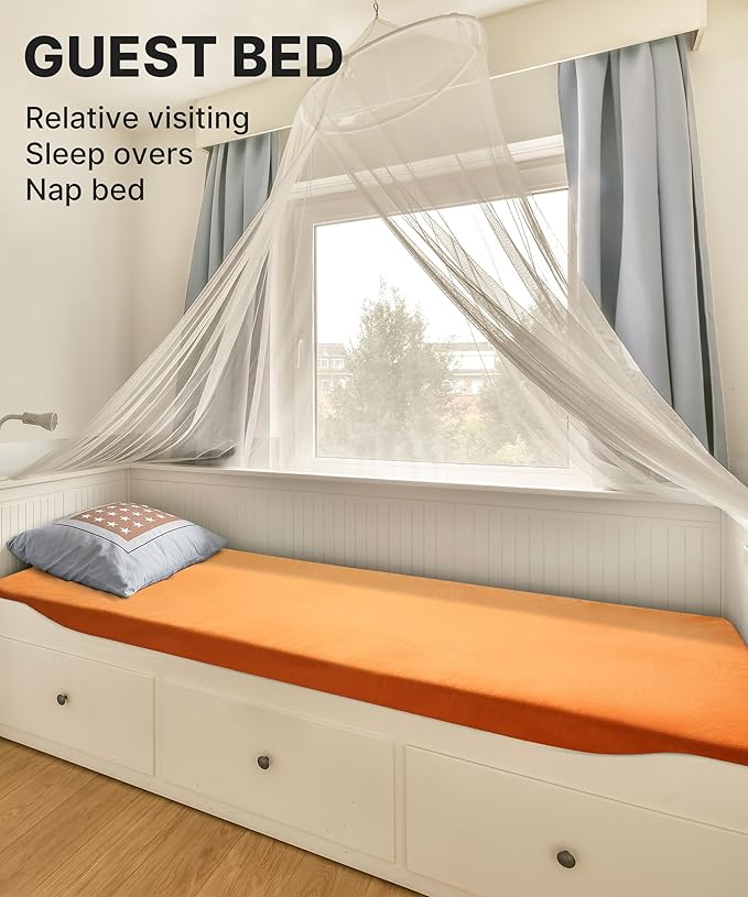 4 INCH Thick Foam Camping Mattress [Car/Tent/Cot] 30D Foam Portable Floor Sleeping Mat Cot Pad Roll Up Mattress for Guests Sleepovers RV Truck Camper