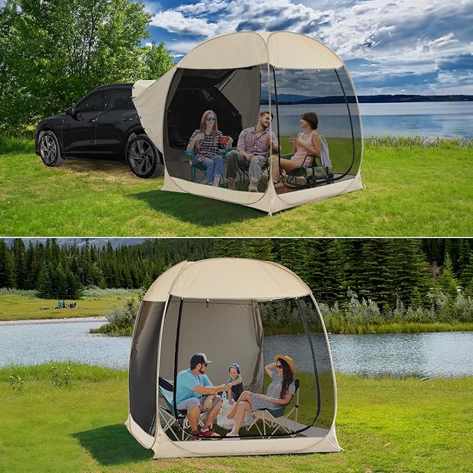 Alvantor Screen House Gazebo, 6-10-15 Person Pop Up Igloo Screened Canopy Tent with Mosquito Netting Sides, Instant UV Resistant Sun Shelter for Garden, Patio, Backyard