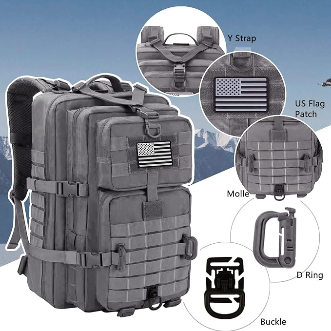 MOLLE Assault Pack, Tactical Backpack Military Army Camping Rucksack, 3-Day Pack