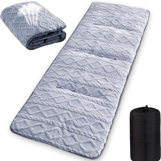 Camping Cot Mattress - Thick Camping Sleeping Pad with Elastic Straps,Portable Cot Mattress Pad for Sleeping Outdoor (75" x 28")