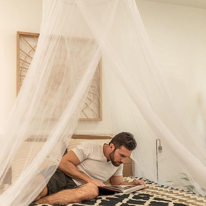 EVEN NATURALS King Size Mosquito Net for Bed - Ultra-Large Mosquito Netting for Bed, Easy Installation, Machine Washable, Luxurious Fine Mesh 300 Holes/inch² - Ideal for Home and Travel - 87"x22"x335"