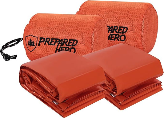 Prepared Hero Survival Bag - Emergency Sleeping Bag, Thermal Bivy Sack for Camping, Hiking, Outdoor. Lightweight, Portable, Survival Shelter.