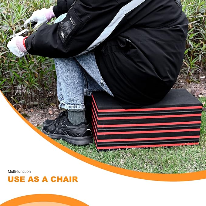 FOSHIO Foldable EVA Mat with Carrying Handles - Thick Kneeling Mat for Mechanics, Garage, Picnicking, Gardening, Camping, Home Gym