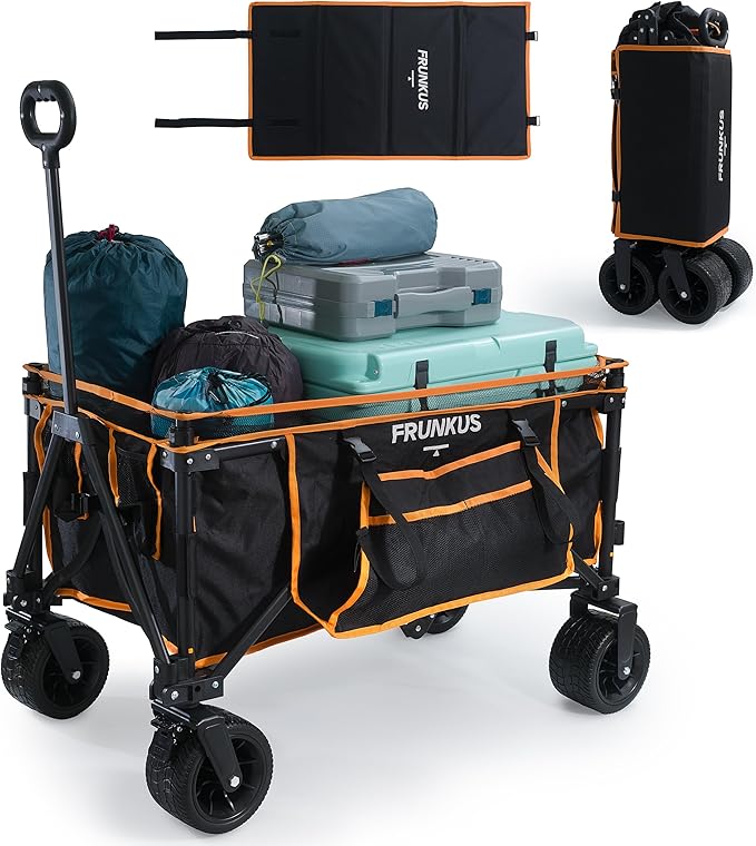 Frunkus Collapsible Wagon with Wheels, Foldable