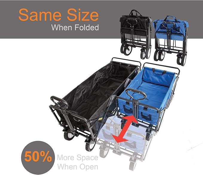 MacSports WTCX-100 Mac Sports Extended Wagon Bag & Storage, Long, Black