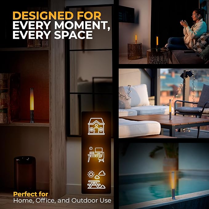 LED Candle Light, Cordless Table Lamps, Bedside Lamps w/2 Modes, Rechargeable Candlestick, Modern Table Lamp w/2600 mAh Battery, nightstand lamp, Bedroom lamp