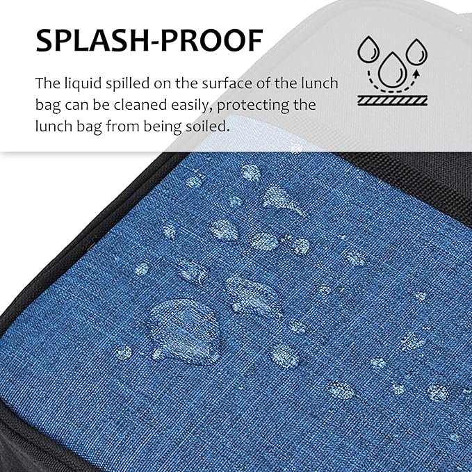 Tirrina Insulated Lunch Box for Men Women, Portable Thermal Small Lunch Bag for Office Work Picnic, Reusable Compact Lunchbox Cooler Tote for Adults,Black & Blue