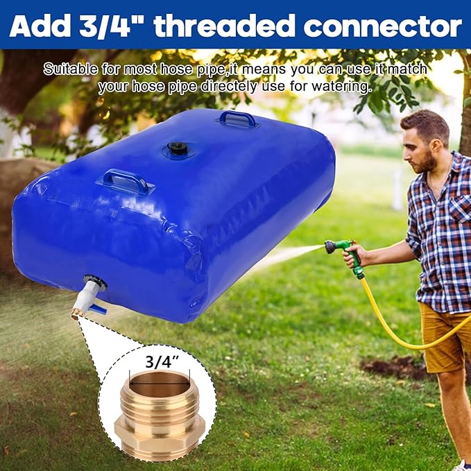 TooTaci 110L/ 29Gal Water Storage Bladder, Portable Water Tank with 3/4" Adapters and Hose, Foldable Water Storage Bag for Drought Resistance, Garden Watering, Emergency Water Storage Containers