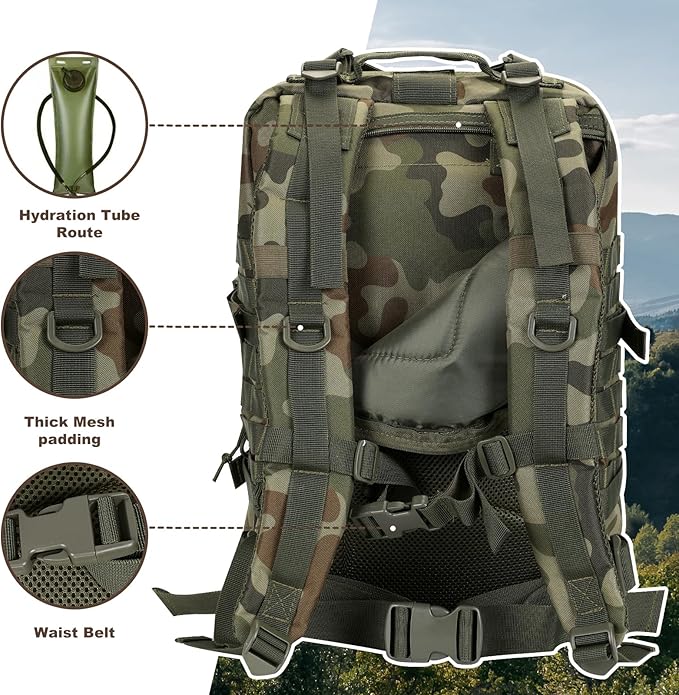 MOLLE Assault Pack, Tactical Backpack Military Army Camping Rucksack, 3-Day Pack