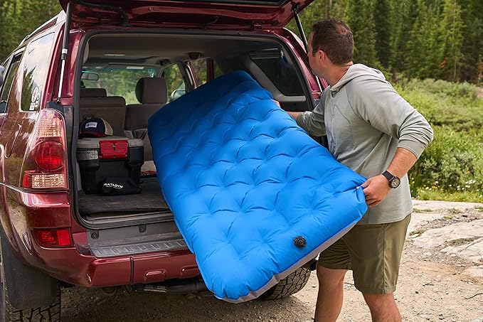 Sierra Designs Queen & Single Camping Air Bed Mattress for Car Camping, Trave, and Camp (Pump Included)