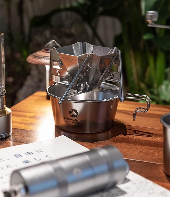 CAMPINGMOON 2pcs Set Stainless Steel Deep Type Camping Sierra Cup 450ml S-360