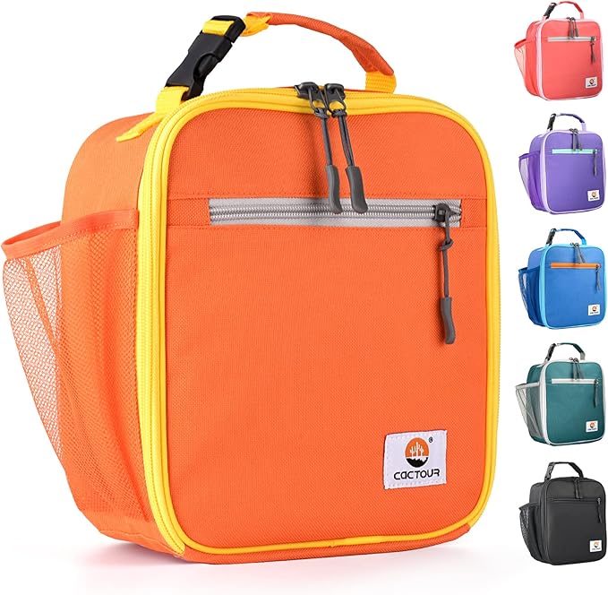 Lunch Box Kids,Premium Insulated Lunch Bag for Girls Boys,Soft Bag Mini Cooler Back to School Thermal Reusable Lunch Bag for Work School Picnic (Orange)