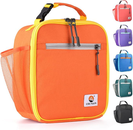 Lunch Box Kids,Premium Insulated Lunch Bag for Girls Boys,Soft Bag Mini Cooler Back to School Thermal Reusable Lunch Bag for Work School Picnic (Orange)