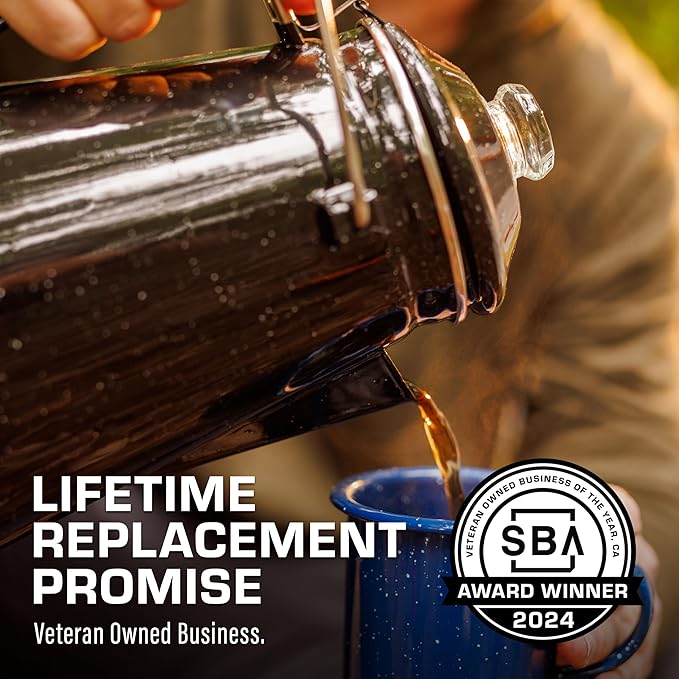 COLETTI Classic Percolator Coffee Pot — Coffee Percolator, Camping Kettle – The Original Camping Coffee Pot, Now Modernized – For Campsite Brewmasters Everywhere [Black Enamel, 12 Cup]