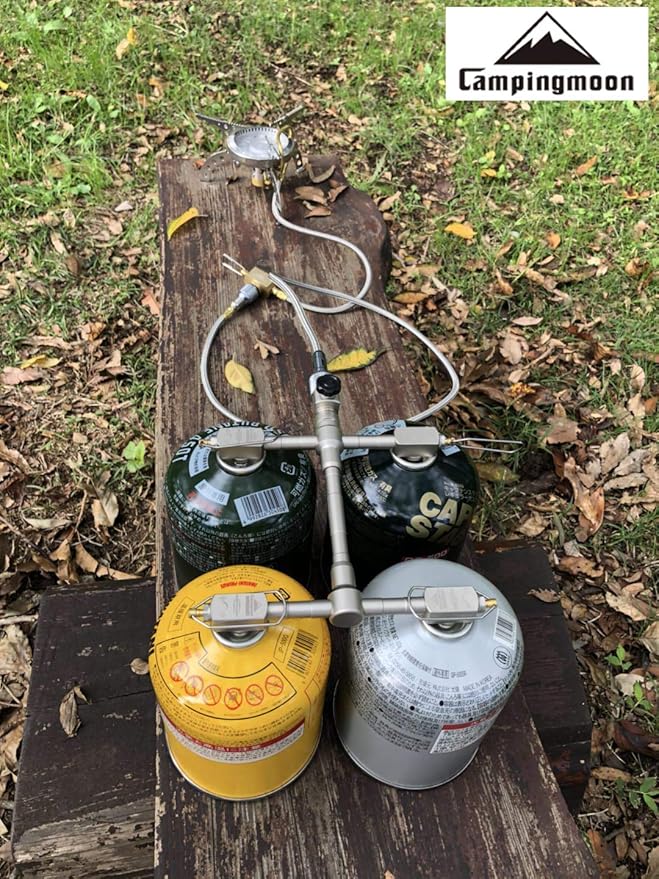 CAMPINGMOON 21.65-inch Multi-function Gas Hose for EN417 Lindal Valve Screw-on Type Canister and Device Z16