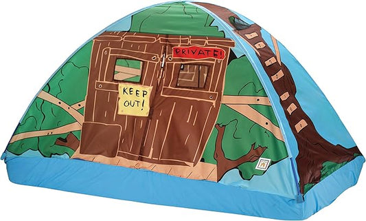 Pacific Play Tents 19791 Kids Tree House Bed Tent Playhouse - Fits Full Size Mattress , Green