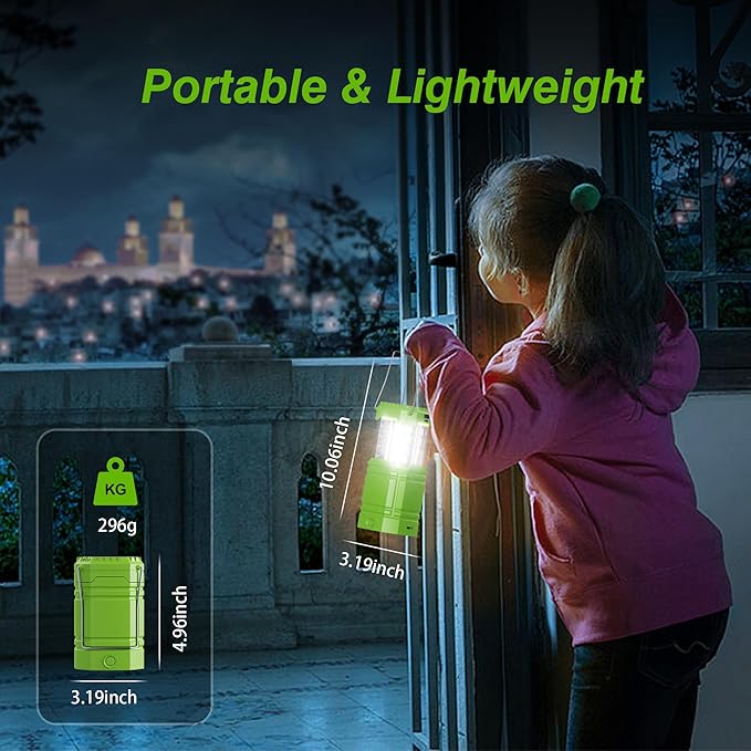 3000 Large Capacity Hand Crank Solar Camping Lantern, Portable Ultra Bright LED Torch, 23-26 Hours Running Time, USB Charger, Electronic Lantern for Outdoor