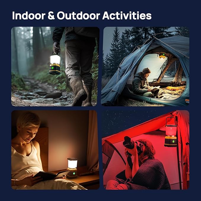 LED Camping Lantern, Consciot C02 USB-C Rechargeable Camping Lights, 1500LM, 5 Light Modes, 8800mAh Power Bank, Up to 100H Run Time, IPX4 Waterproof, Dimmable Tent Lights for Emergency, Power Outages