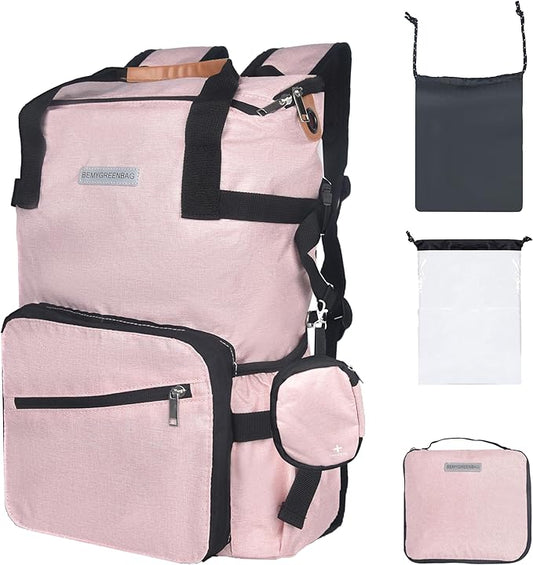 35L Foldable Waterproof Backpack For Outdoor Sports Travel Inside Wet Clothes Compartment Packable For Multiple