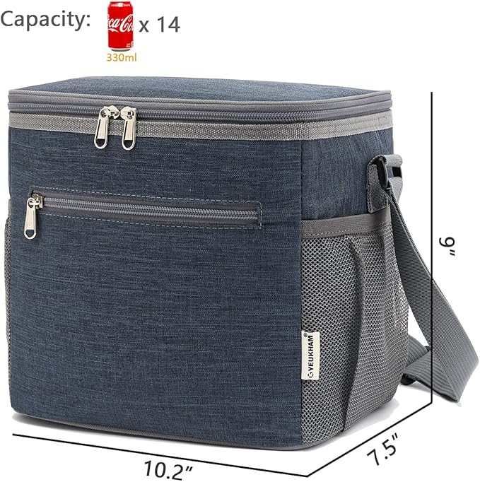 Navy Unisex Meal Holder, Durable & Safe, Long-Term Insulation, Leakproof & Water-Resistant, Large Capacity & Multi Compartments, Wide-Open-Design & Portable