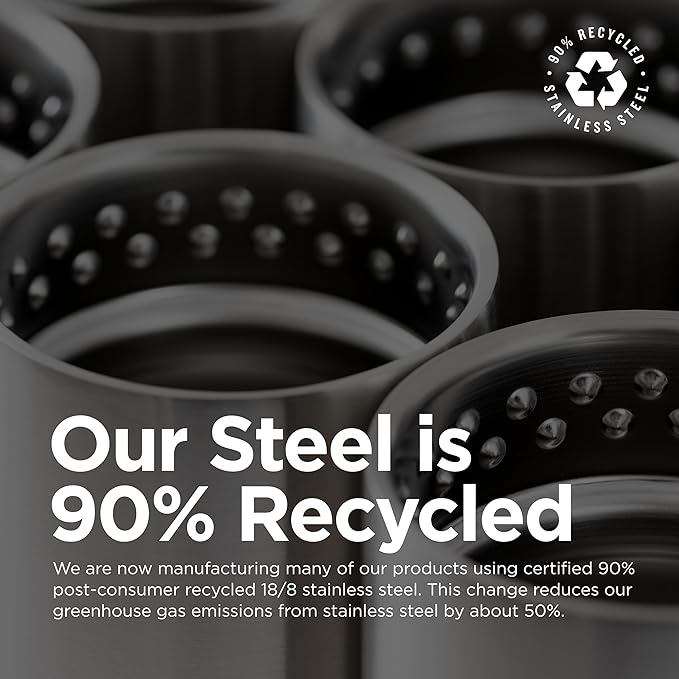 Klean Kanteen Camp Mug - Stainless Steel, Vacuum Insulated Coffee Mug - For Hot & Cold Drinks - With Splash-Proof Lid - Dark Denim, 12 oz