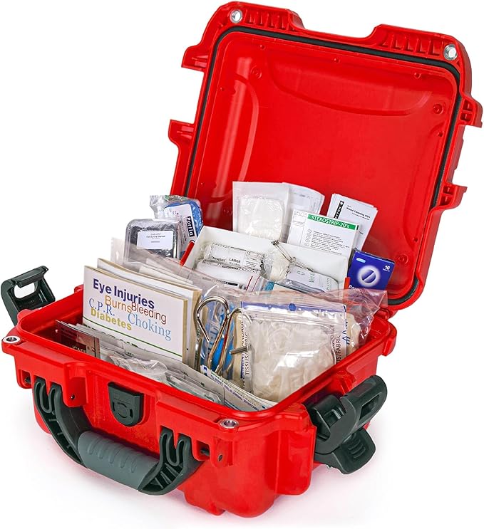 Nanuk 905 Waterproof First Aid Prepper Survival Gear Dust and Impact Resistant Case - Empty - Red, 905-FSA9