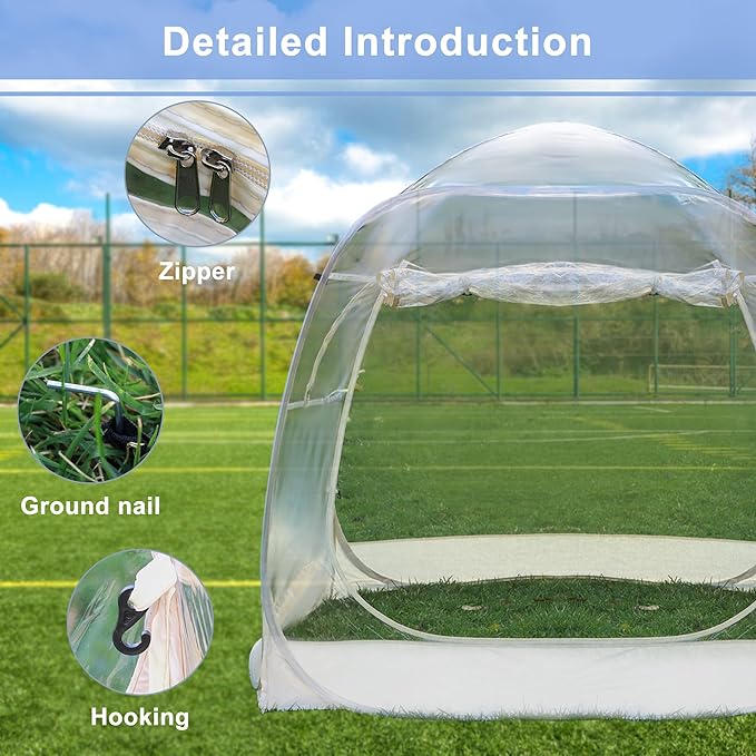 4 Person Rain Camping Sun Shelter, Outdoor Sports Bubble Instant Tent for Events Fishing Cheering (71”x 71”x 63”)