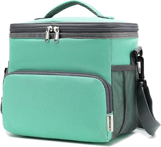 Insulated Lunch Bag for Adult/Women/Men, Reusable Large Lunch Box Cooler Soft Tote, Thermal Meal Prep Lunch Pail with Adjustable Shoulder Strap for Picnic/School/Travel/Office, Green