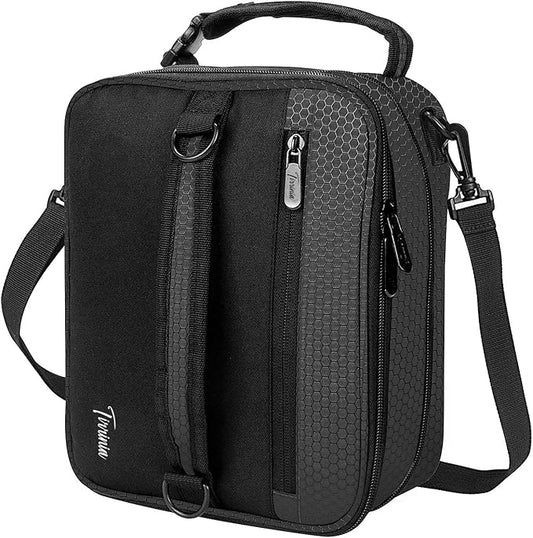 Expandable Insulated Lunch Bag, Leakproof Flat Lunch Cooler Tote with Shoulder Strap for Men and Women, Suitable for Work & Office by Tirrinia, Black