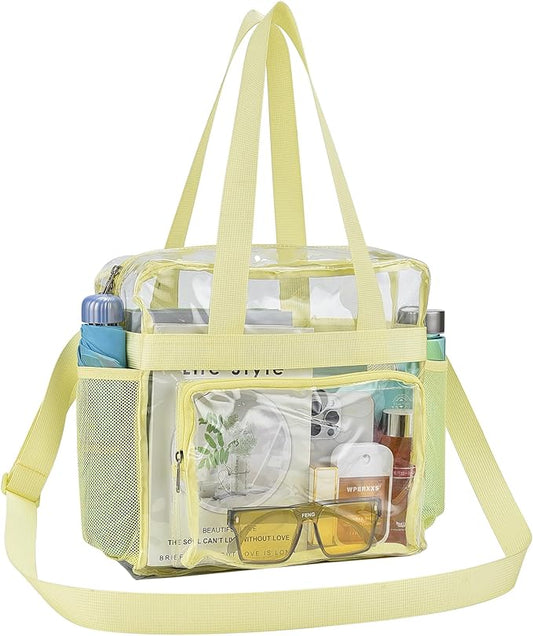 USPECLARE Clear Tote Stadium Approved, Security Travel & Gym Clear Bag for Work Sports Games Concerts