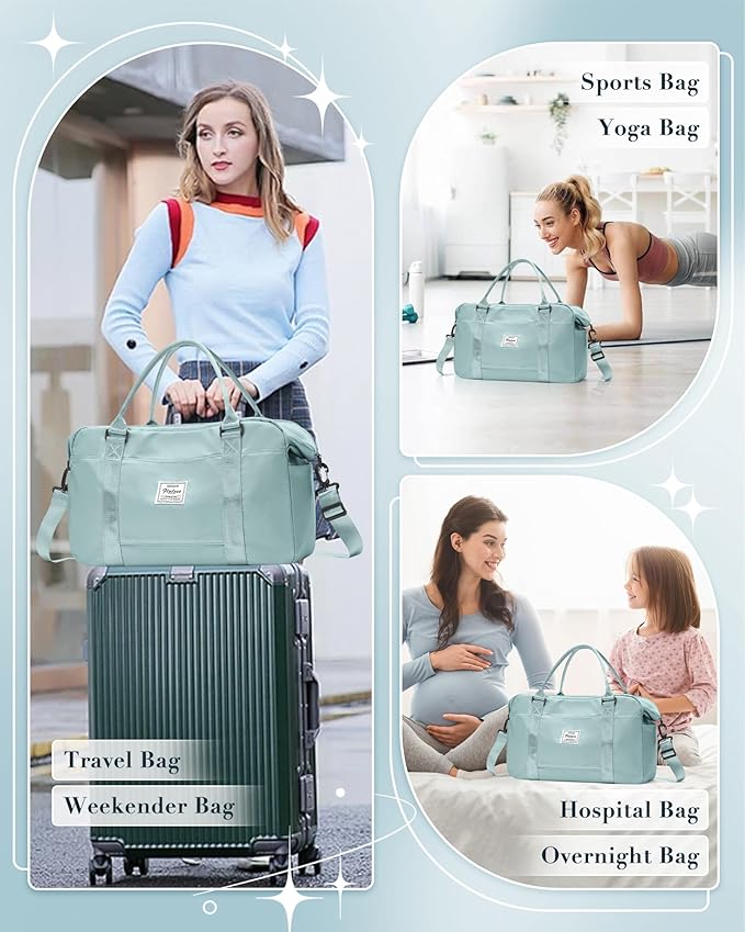 Gym Bag Womens,Travel Duffel Carry on Bag Sport Tote Bag Weekend Overnight Bag