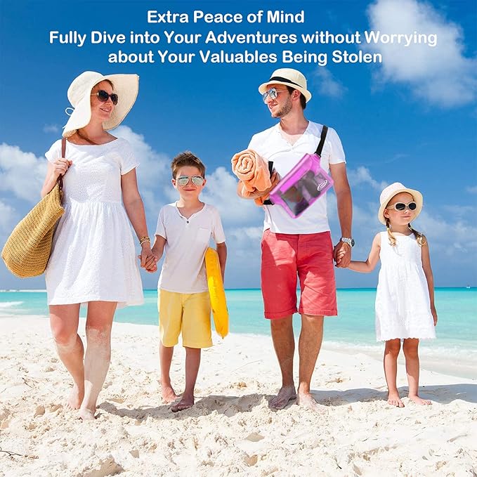 AiRunTech Waterproof Sling Shoulder Bag for Women Men, Amusement Theme Park Mexico Cancun Vacation Essentials Accessories Must Haves,Waterproof Pouch for Phone Passport Wallet Purse with Waist Strap