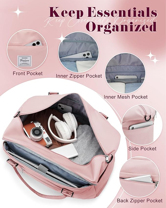 Gym Bag Womens,Travel Duffel Carry on Bag Sport Tote Bag Weekend Overnight Bag