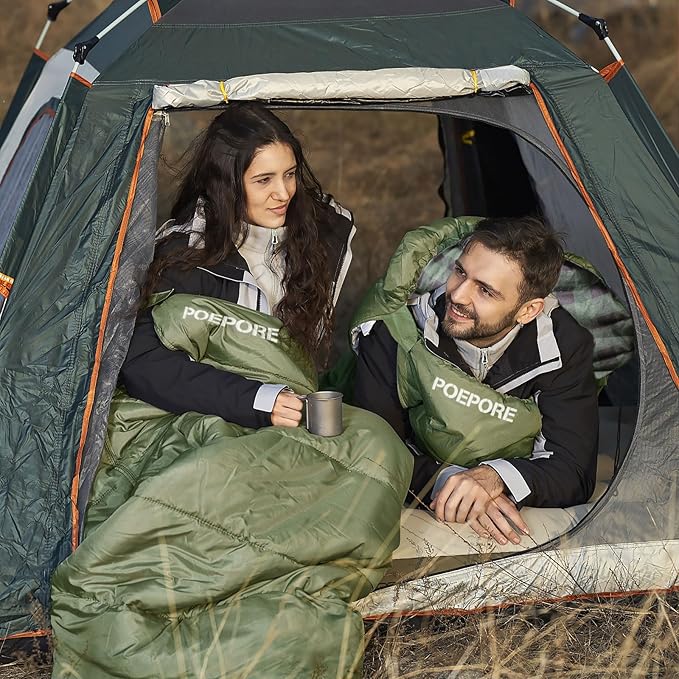 Flannel Sleeping Bag 0 Degree Cold Weather for Adults XXL Sleeping Bag 4 Season Big and Tall with Compression Sack