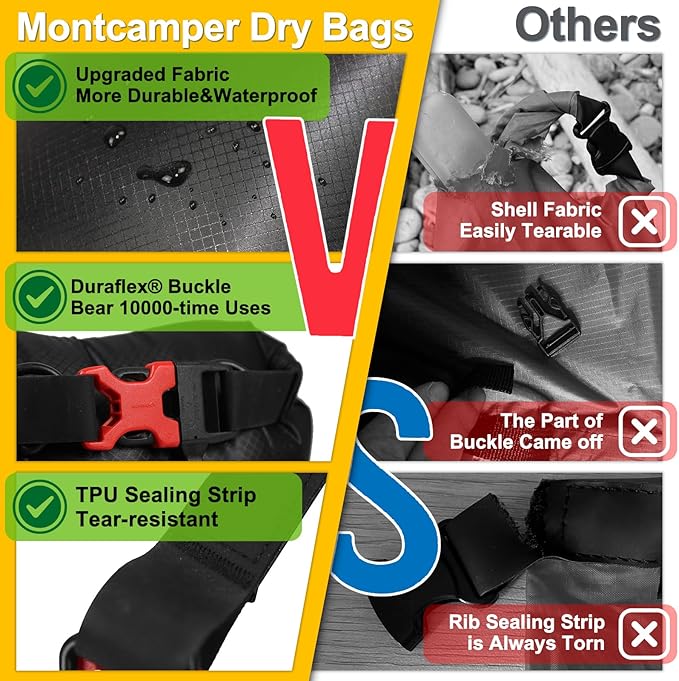 CORDURA Waterproof Dry Bag-Upgraded Tear-Resistant Roll Top Sack with Survival Whistle -Ultra-Light&Portable-Designed for High-Intensity Adventures-Keeps Gear Dry&Secure (5L/Orange)