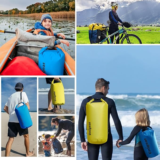 Unigear Dry Bag Waterproof, 2L/5L/10L/20L/30L/40L Floating and Lightweight Bags for Kayaking, Boating, Fishing, Swimming and Camping with Waterproof Phone Case