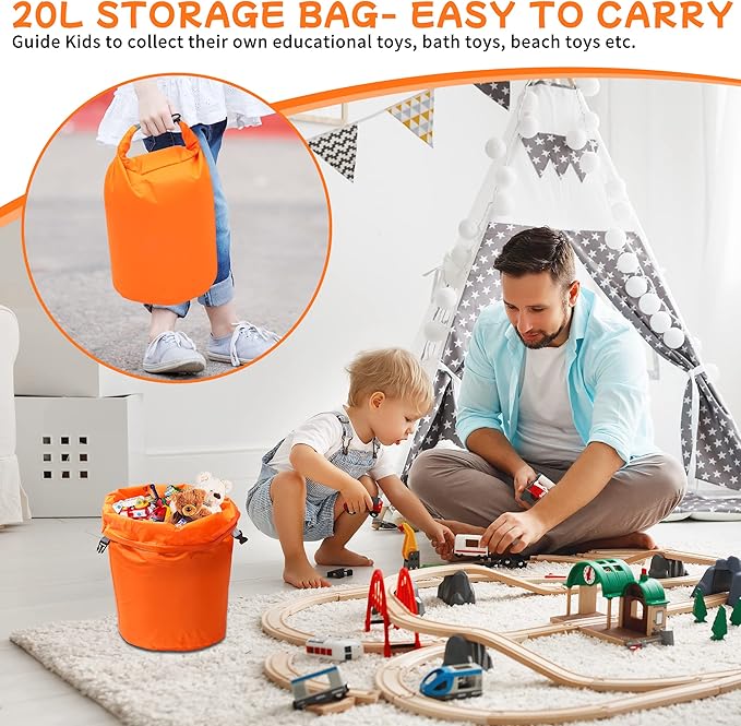 R2Depot Waterproof Dry Bag, 5L/10L/20L/40L/70L Dry Storage Bag for Kayaking, Gym, Hiking, Swimming (Purple, 20L)