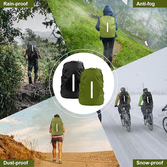 LAMA 2 Pack Waterproof Rain Cover for Backpack, Reflective Rucksack Rain Cover for Anti-dust/Anti-Theft/Bicycling/Hiking/Camping/Traveling/Outdoor Activities