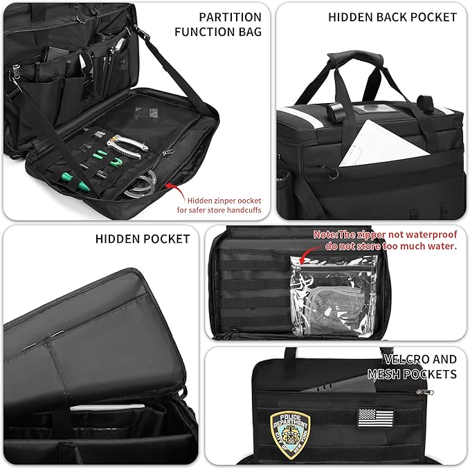 Patrol Bag Law Enforcement, Car Organizer for Vehicle, Police Officer Duty Gear Backpack with Multiple Functional Storage Space