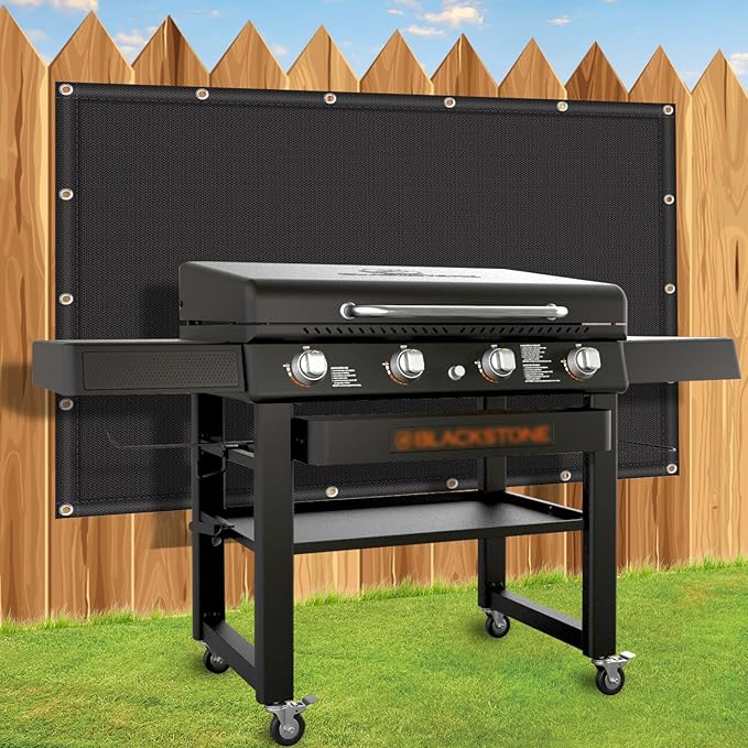 Heat Shield Mat for Behind Grill, Waterproof and Oil Proof Fireproof Deck Fence and Railing Protective Mat, Fire Pit Mat Under Grill Mat for Blackstone Griddle Accessories