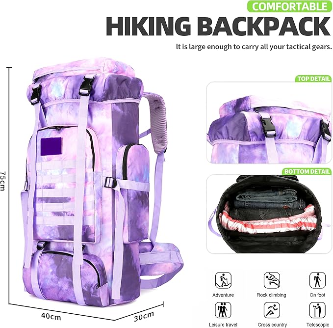 King'sGuard 70L Camping Hiking Backpack Tactical Backpack Military Molle Rucksack Backpack for Outdoor
