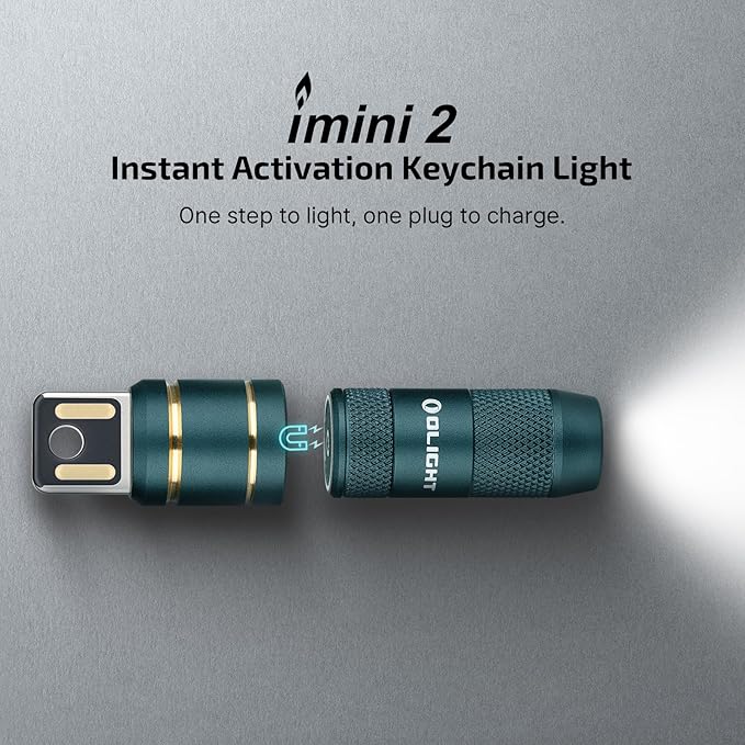 OLIGHT IMINI 2 EDC Rechargeable Keychain Flashlight, 50 Lumens Compact and Portable Mini LED Keyring Lights with Built-in Battery Ideal for Everyday Carry and Emergencies (Dream Blue)
