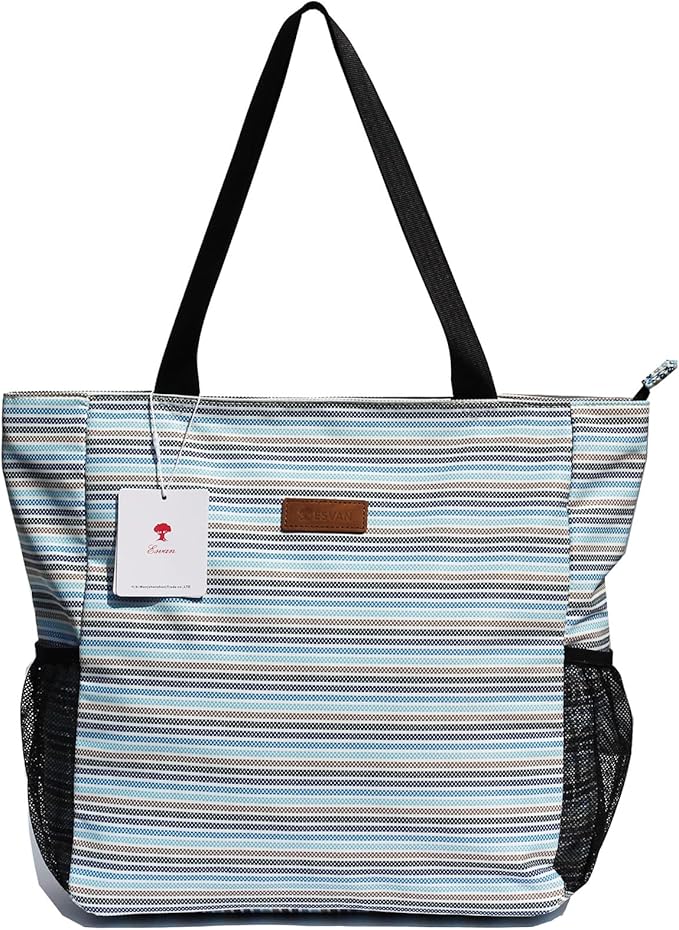 ESVAN Original Floral Water Resistant Large Tote Bag Shoulder Bag for Gym Beach Travel Daily Bags Upgraded