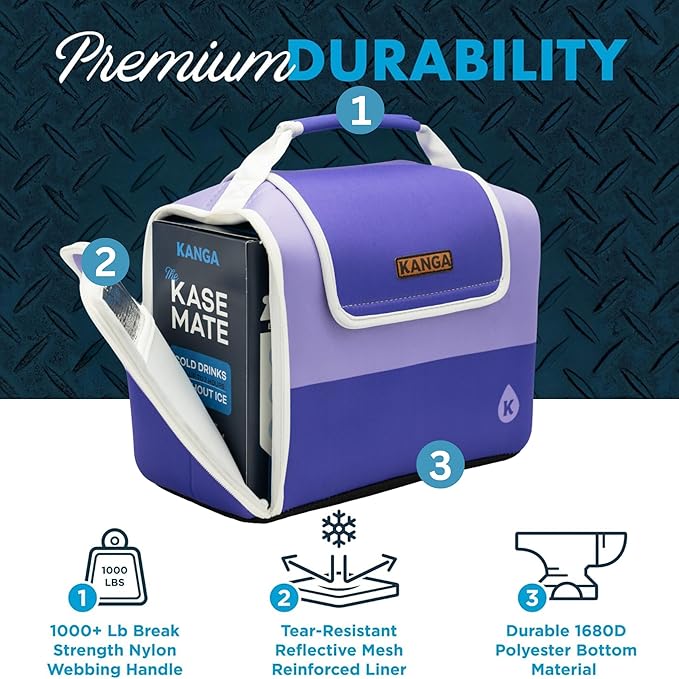 Kanga Insulated Cooler Bag - Soft Cooler Bag - Can Beer and Seltzer Drink Cooler - Insulated and Durability Tested - Kanga Kase Mate