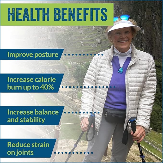 Official Nordic Walking Poles - True Classic Nordic Glove Grips, Lightweight, Adjustable, and Collapsible -2 Pieces w/flip Locks, Detachable Feet and Travel Bag by York Nordic - Heights 5'4"-6'2"