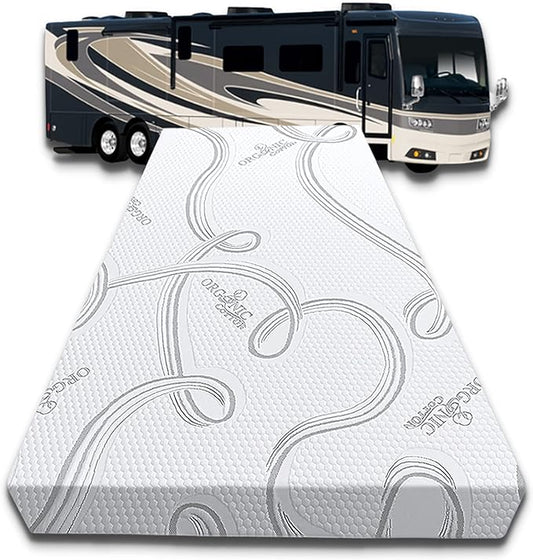 FoamRush 6-Inch Truck (32" x 29") Medium Firm High Density Foam RV Mattress Replacement with Cotton Cover,Pressure Relief, Travel Camper Trailer Truck, Made in USA, CertiPUR-US Certified