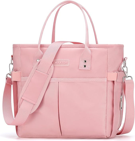 MAXTOP Lunch Bag Women for Work Insulated Thermal Lunch Box with Wide-Open Pocket Reusable Leakproof Cooler Bags with Removable Shoulder Strap for Teacher Nurse Office Picnic Travel Pink