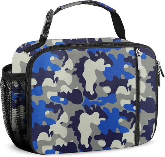 esouler Lunch Box Kids Insulated Lunch Bag for Boys & Girls Durable Children Lunchbox for School with Water Bottle Holder-Camouflage