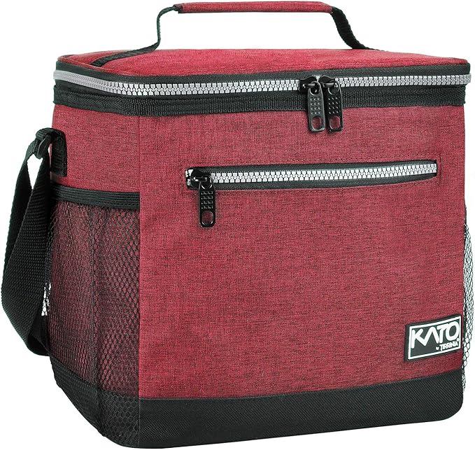 Tirrinia Large Insulated Lunch Box for Men/Women, Leakproof Thermal Lunch Bag for Office Picnic Work Beach Camping,Reusable Lunch Cooler Tote for Adult, Red