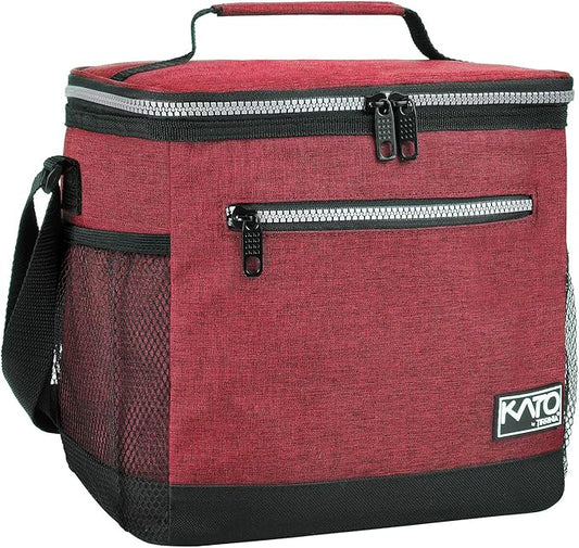 Tirrinia Large Insulated Lunch Box for Men/Women, Leakproof Thermal Lunch Bag for Office Picnic Work Beach Camping,Reusable Lunch Cooler Tote for Adult, Red